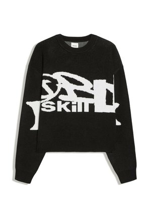 Bershka, GRAPHIC JACQUARD - SWEATER - Pullover - black