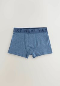 Kék boxer alsó, textúrált anyagból, testhezálló kivitelben, és tengerészkék derékrésszel, amelyen folyamatosan nagybetűkkel a 'NEXT' felirat olvasható.