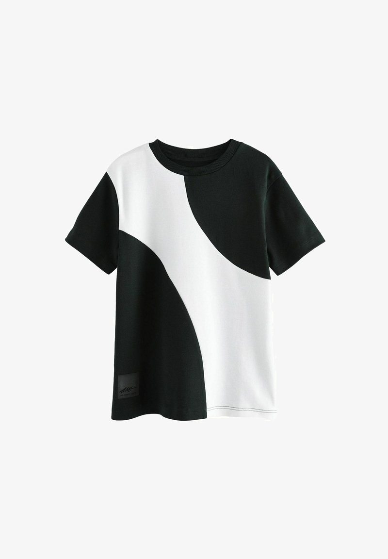 Next BLOCK SHORT SLEEVE - T-shirts print - black white wave