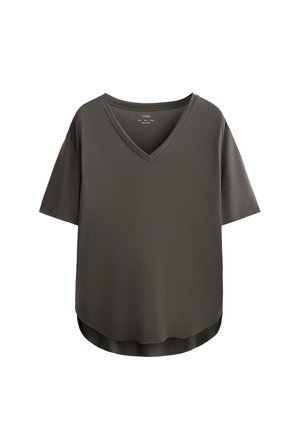 OYSHO SOFT-TOUCH SHORT-SLEEVED - Jednoduché tričko - dark grey