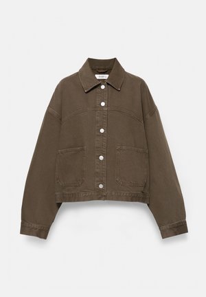 PULL&BEAR, BOXY FIT DENIM - OVERSHIRT - Farkkutakki - brown