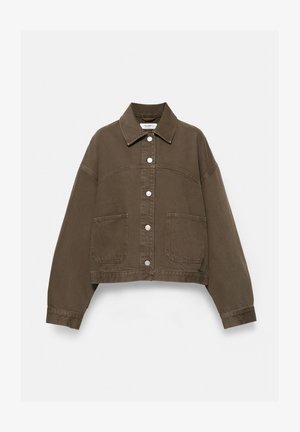 PULL&BEAR, BOXY FIT DENIM - OVERSHIRT - Farkkutakki - brown