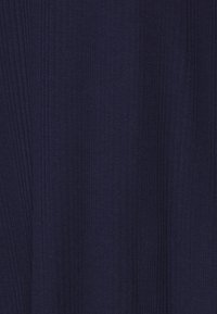 Navy blue ribbed fabric with a textured pattern, smooth surface, and vertical lines, offering a soft appearance and feel.