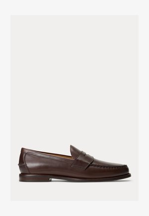 Polo Ralph Lauren ALSTON BURNISHED LEATHER PENNY LOAFER - Polobotky - dark brown