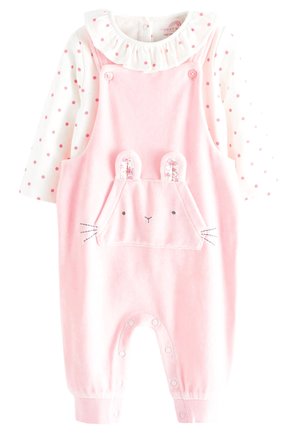SET - Overall /Buksedragter - baby pink character bunny