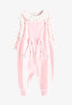 SET - Latzhose - baby pink character bunny