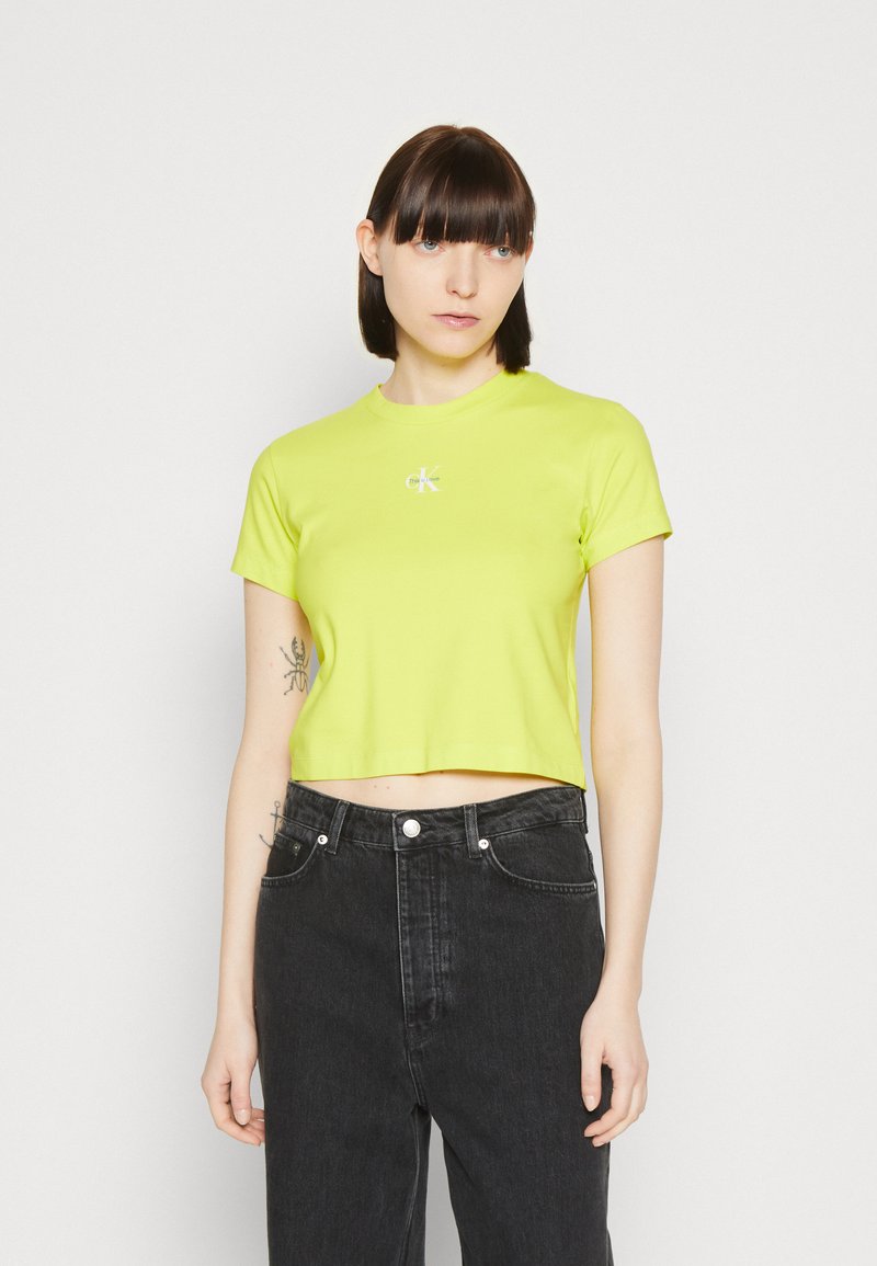 Calvin Klein Jeans MONOLOGO BABY TEE TShirt basic lemon lime/gelb