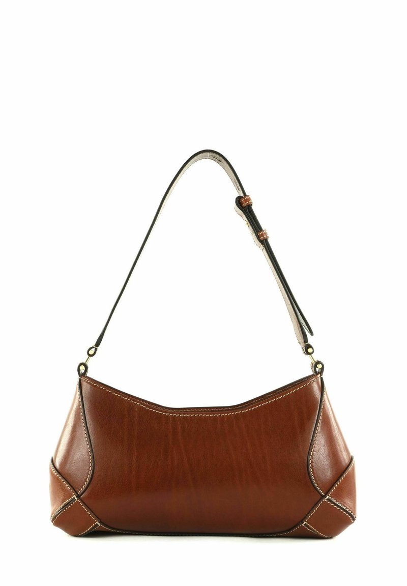 Sac à Main En Cuir The Bridge Vintage - Marron Moyen - Occasion Très Bon État - Fabriqué En Italie