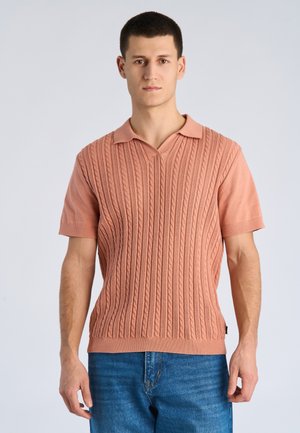 Junk De Luxe S/S CABLE V-NECK  - Poloshirt - rose