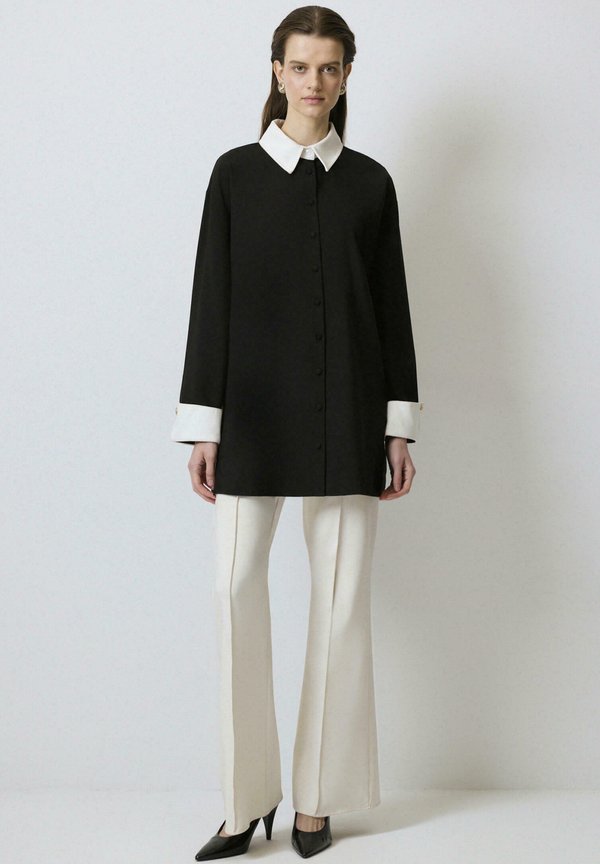 GOLD BUTTONED DETAILED CONTRAST - Hemdbluse