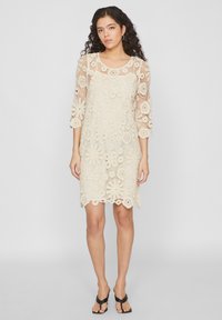 VILA VIBRODIE O NECK SHORT DRESS - Pulóverruha - birch