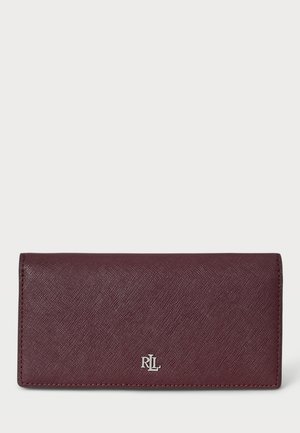 Lauren Ralph Lauren CROSSHATCH LEATHER SLIM WALLET - Wallet - dark garnet
