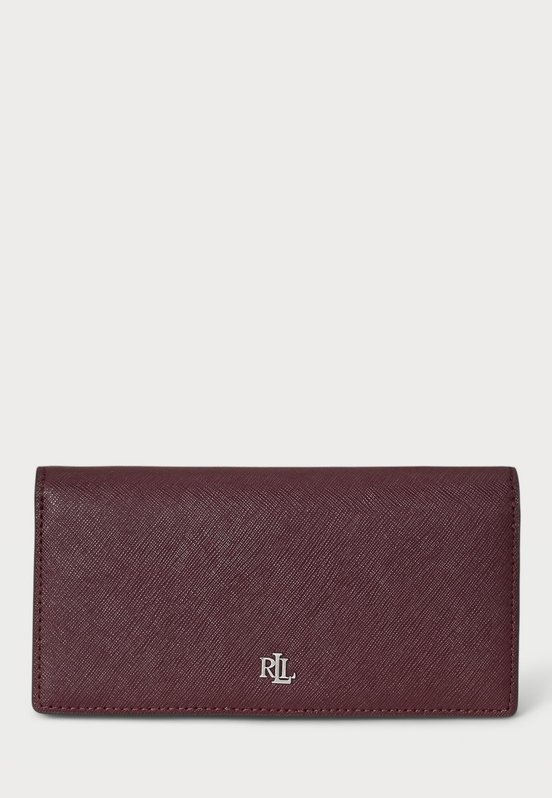 Lauren Ralph Lauren CROSSHATCH LEATHER SLIM WALLET - Maks - dark garnet