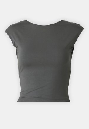 Gina Tricot, SOFT TOUCH OPEN BACK - T-shirt imprimé - stone