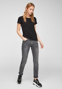 QS MIT CREW NECK - T-shirt basic - black