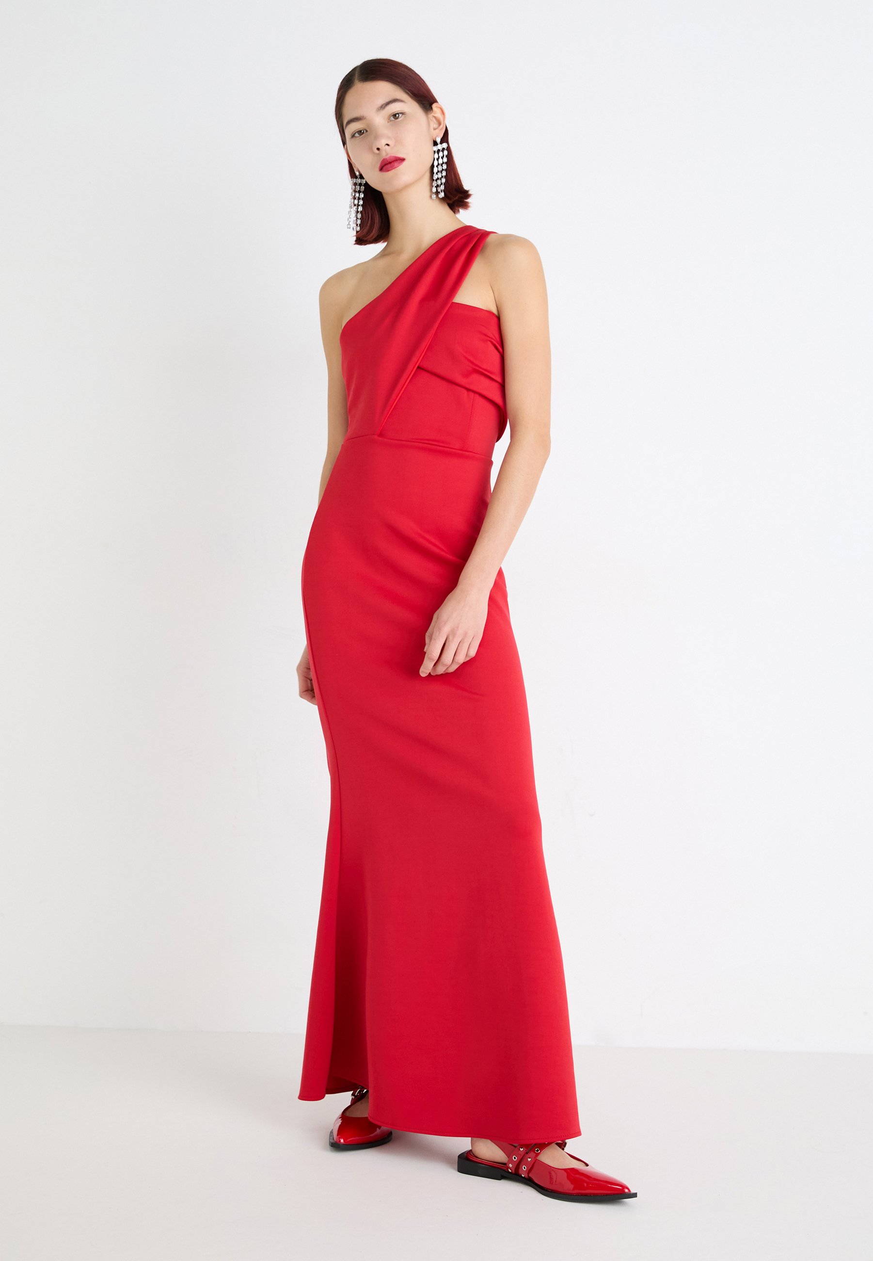 sachin and babi light blue dress Coral Coast Waterfall One Shoulder Satin Maxi Dress main image 0