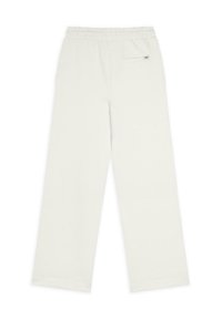 Ljust beige vida sweatpants i mjukt tyg, med elastisk midja och en liten bakficka med dragkedjedetalj.