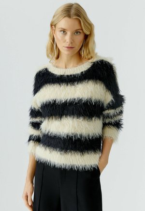 Pullover - white black