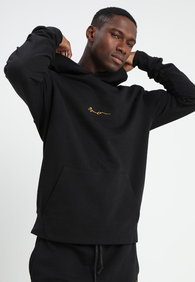 ESSENTIAL REGULAR OVERHEAD HOODY WITH SIGNATURE - Sweat à capuche - black