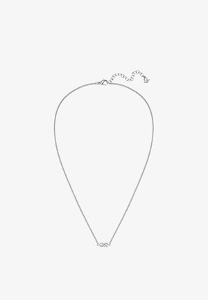 Feine silberne Halskette mit kleinem Unendlichkeitssymbol-Anhänger und verstellbarem Verschluss mit Verlängerungskette.
