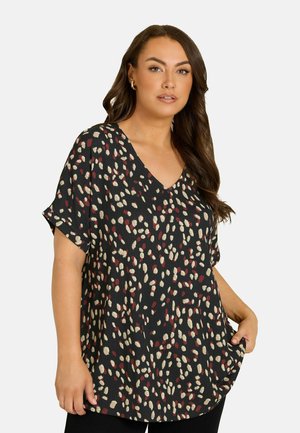 Evans, PLUS SIZE SHORT SLEEVE TOPS - Blouse - black