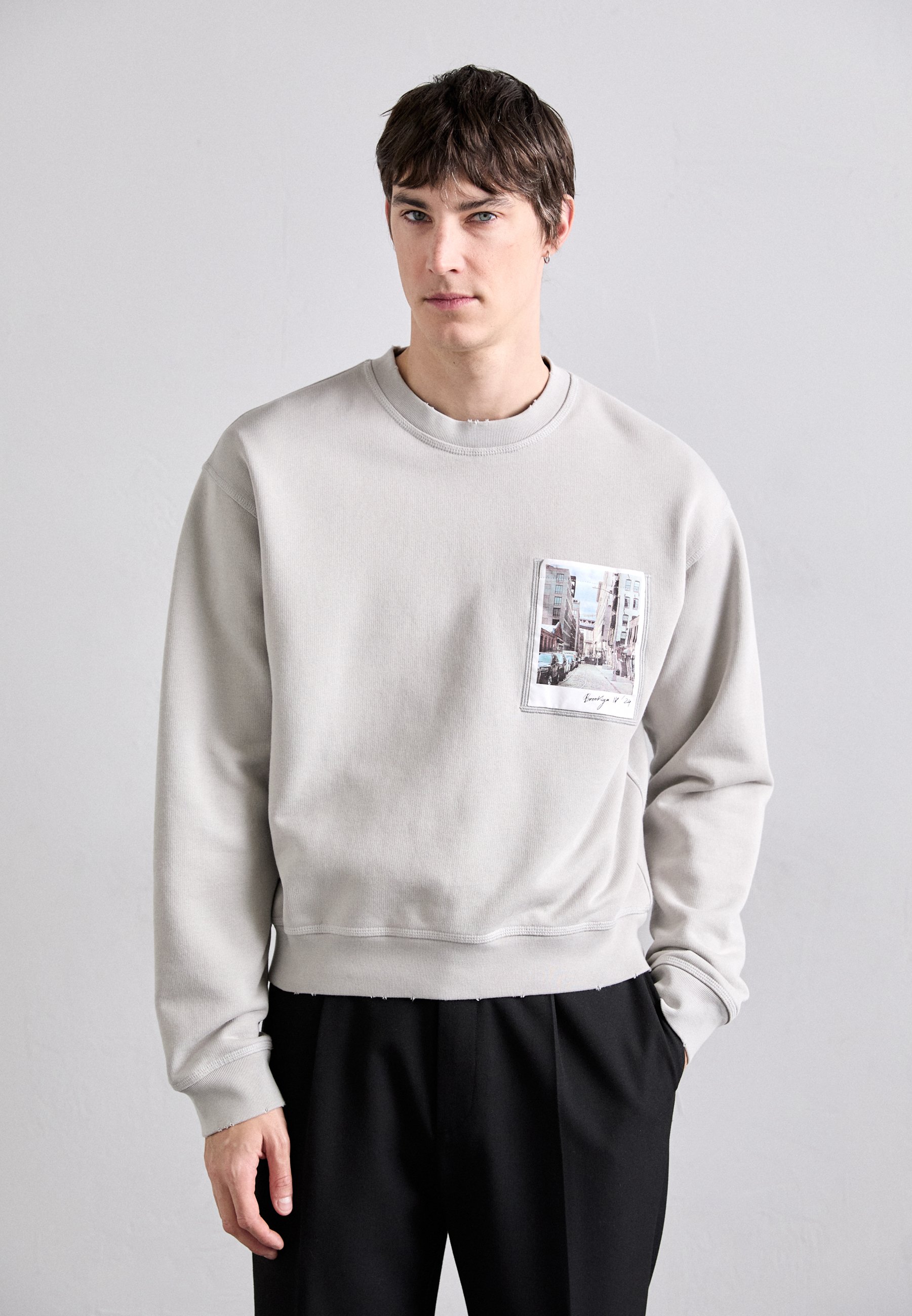 Helmut Lang POCKET CREW - Sweatshirt - slate/gris - ZALANDO.FR