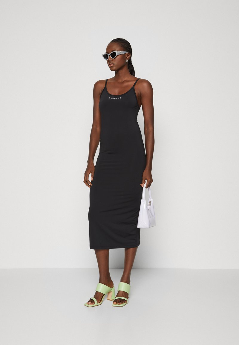 comfy black dress Comfy Black Striped T-shirt Dress main image 0