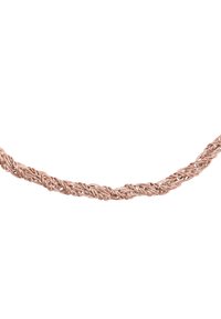 Kette aus roségoldenem, gedrehtem Draht mit einem geflochtenen Design, das eine glatte Textur und gleichmäßige Dicke über ihre gesamte Länge aufweist.