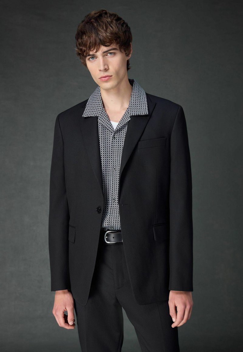 Next SLIM FIT TEXTURED STRIPE - Anzugsakko - black