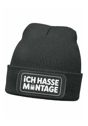 SPRUCH ANTI MOTIVATION HASSE MONTAGE  - Beanie - dunkelgrau