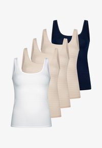 Sélectionné, dunkelblau beige weiß