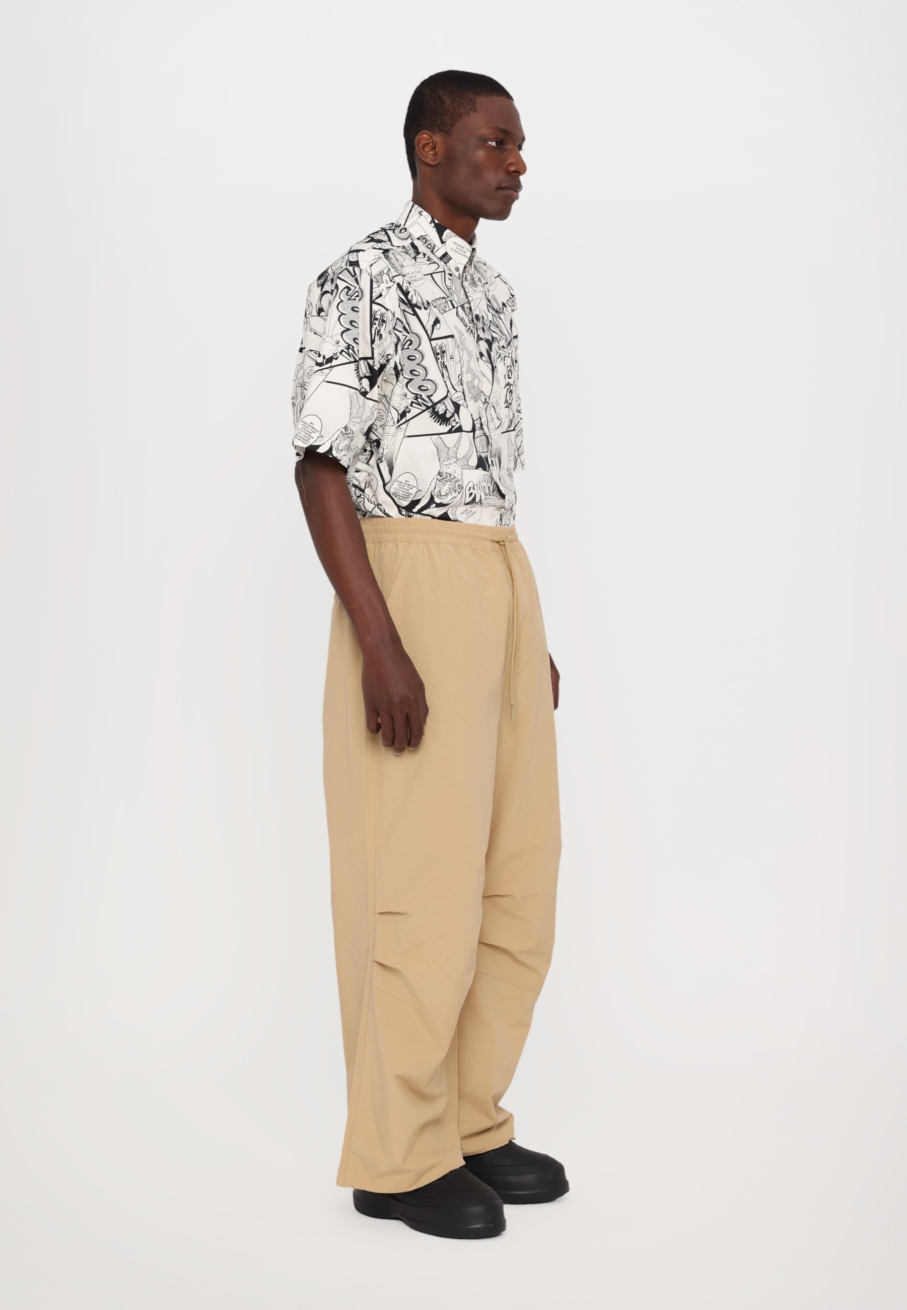 DOUBLE A BY W.W. MIK PARACHUTE PANTS - Broek - curds/zandkleur