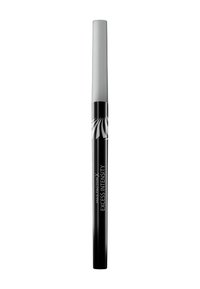 Evidenziatore eyeliner nero con un elegante cappuccio argentato. Presenta una finitura lucida e testo del marchio in bianco. Design compatto per un'applicazione precisa.
