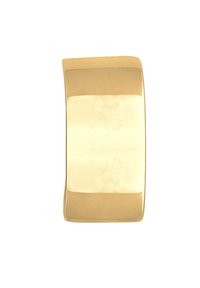 Goldring mit einer glatten, glänzenden Oberfläche. Besitzt eine breite, flache Form mit sanft gerundeten Kanten und einem nahtlosen Design.