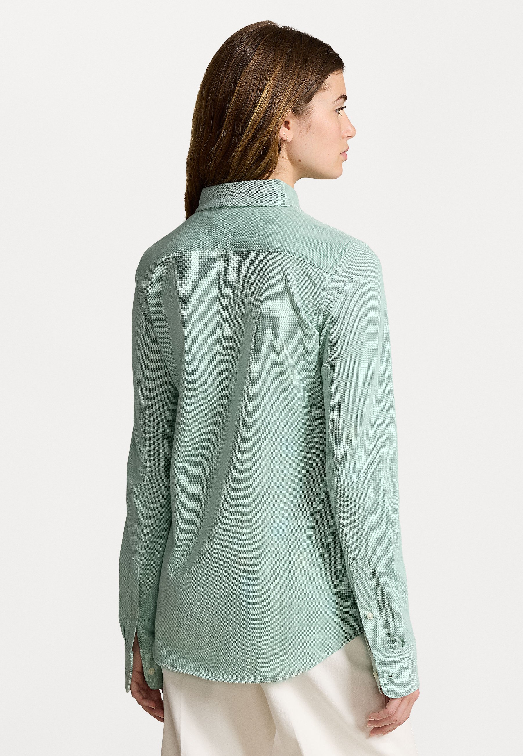 売れ筋商品|||ラルフローレン シャツ レディース トップス BUTTONED PLACKET POLO SHIRT - Button-down blouse - kayak green Buttoned-Placket Polo Shirt