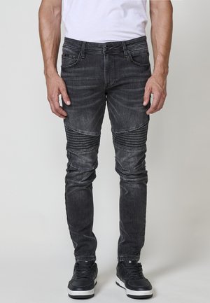 BIKER - Slim fit -farkut - black denim