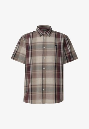 Street One MEN, SHORT-SLEEVE SHIRT WITH CHECKERED PATTERN - Camisa - raw beige