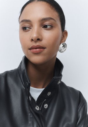 Next, ROUND DISC STUD EARRINGS . - Earrings - silver tone