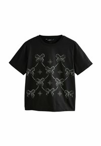 REGULAR FIT - EMBELISHED CREW NECK - Trükipildiga T-särk - black
