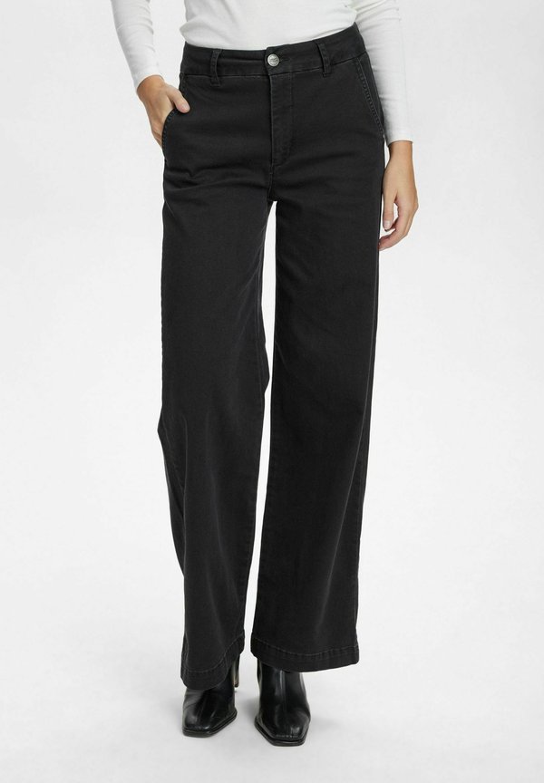 NUAMBER PANTS BLACK - Flared Jeans - caviar