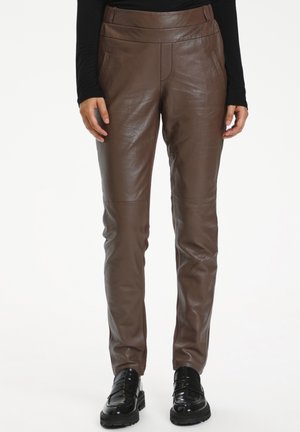 GIA SOFIE - Leather trousers - shopping bag
