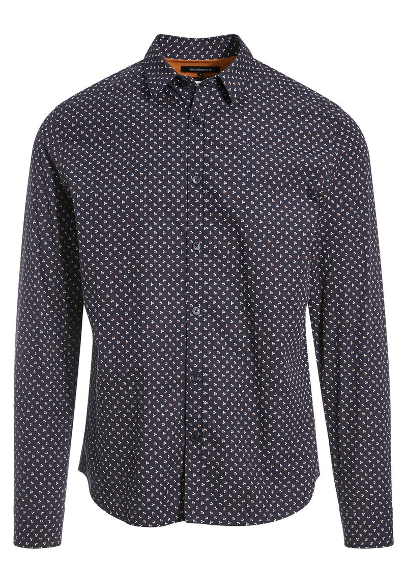 Chemise Bonobos Homme XL, Bleu Chambray, Imprimé Poisson, Manches Courtes, Coupe Slim, Boutonnée Décontractée
