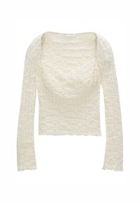TEXTURED CORSETRY-INSPIRED - Pitkähihainen paita - beige
