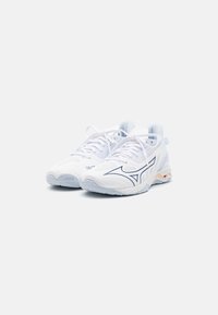 Mizuno WAVE MIRAGE 5 - Handbollssko - white/halogenblue/peachparfait