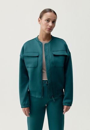 GRAFT - Tröja med dragkedja - verde oscuro