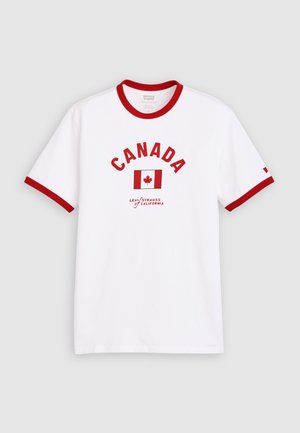 Levi's®, FOOTBALL RINGER - Print T-shirt - white red