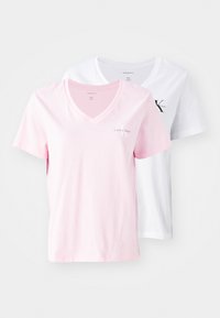 LOGO 2 PACK TEE - Paprasti marškinėliai - pink/white