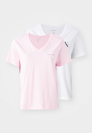 LOGO 2 PACK TEE - T-shirt basic - pink/white