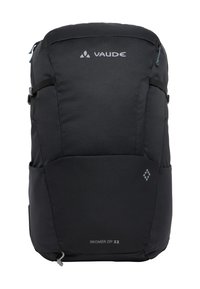 Sac à dos Black Vaude Skomer Zip 22, avec un tissu texturé, des bretelles réglables et des poches latérales. Comprend le logo et le nom du modèle à l'avant.