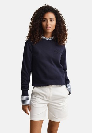 GANT, TONAL SHIELD C NECK - Sweatshirt - evening blue